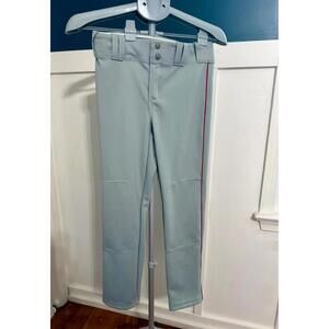 Russell Athletic light grey baseball pants red stripe Youth M